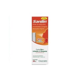 Sanilin 0,5mg/mL + 4mg/mL, caixa com 1 frasco spray com 50mL de solução de uso oral, mel/limão