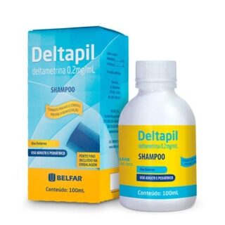 Deltapil 0,20mg/mL, caixa com 1 frasco com 100mL de shampoo