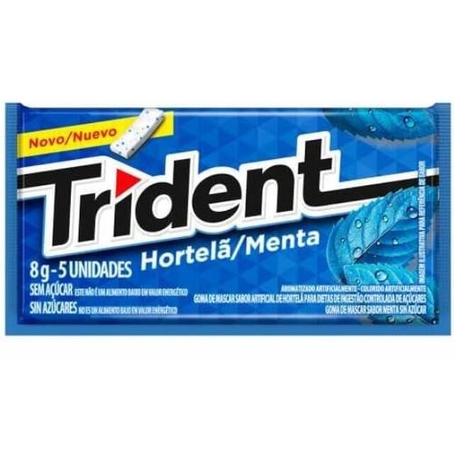 Goma de Mascar Trident Hortelã e Menta 1 unidade com 8g