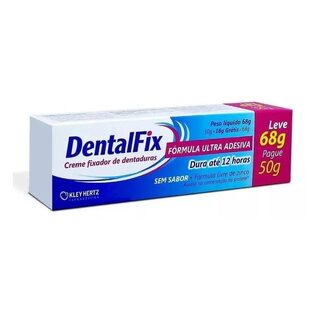 Kit Fixador de Dentadura Dentalfix sem Sabor, 2 unidades com 68g cada