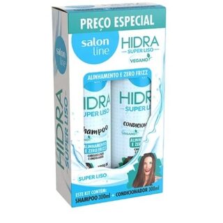 Kit Salon Line Hidra Super Liso shampoo, 300mL+ condicionador, 300mL
