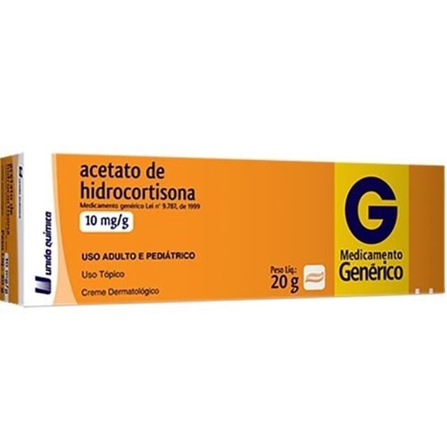 Acetato de Hidrocortisona União Química 10mg/g, bisnaga com 20g de creme