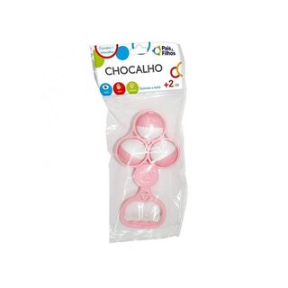 Chocalho Pais &amp; Filhos 2+ meses, três bolas, rosa com 1 unidade