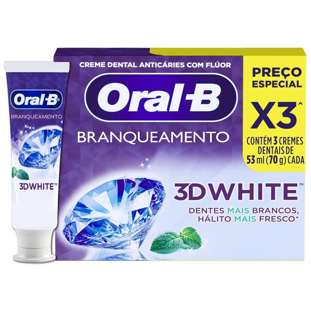 Creme Dental Oral-B 3D White Branqueamento 70g