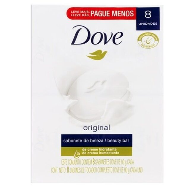 Sabonete Dove Original barra, 8 unidades com 90g cada