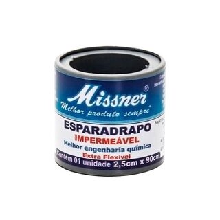 Esparadrapo Impermeável Missner bege, 1 unidade com 2,5cm x 90cm