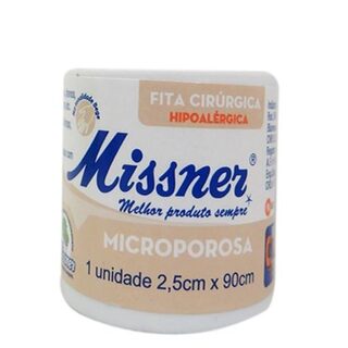 Fita Cirúrgica Missner Microporosa bege, 2,5cm x 90cm