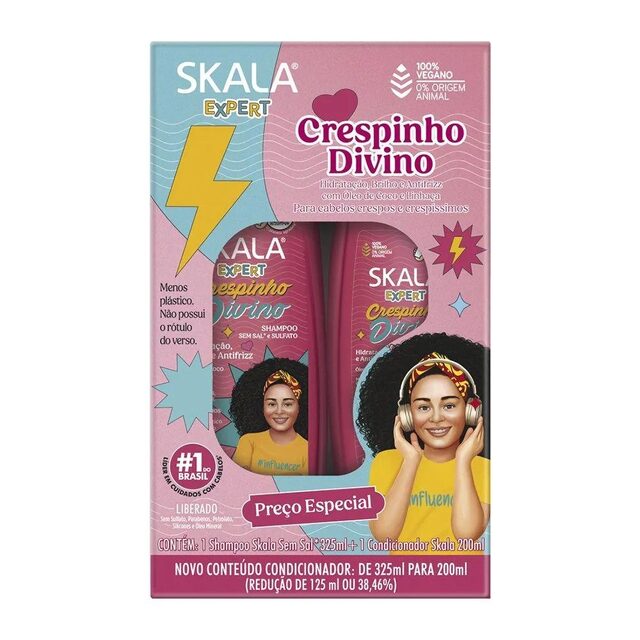 Kit Skala Crespinho Divino Shampoo 325mL + Condicionador 200mL