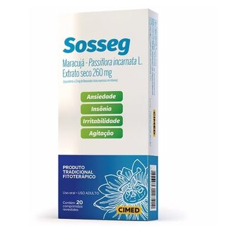 Sosseg 260mg, caixa com 20 comprimidos