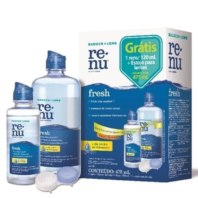 Solução Multipropósito Renu Fresh 1 unidade com 355mL + grátis, 1 unidade com 120mL + estojo para lentes