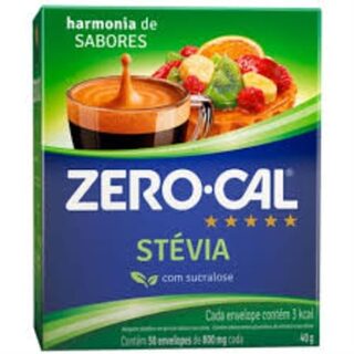Adoçante Zero-Cal Stevia caixa com 50 sachês de 800mg cada
