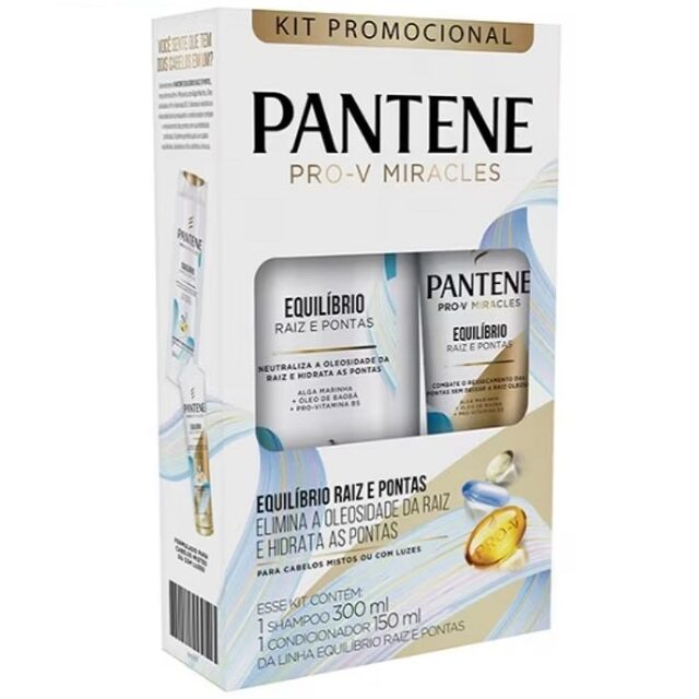 Kit Pantene Pro-V Miracles Equilíbrio Raiz e Pontas, shampoo 300mL + condicionador 150mL
