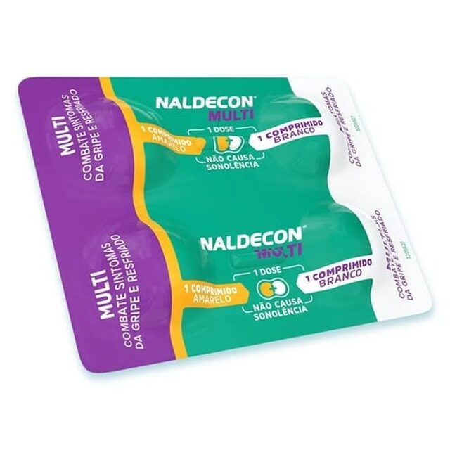 Naldecon Multi (400mg + 20mg) + 400mg, blíster com 4 comprimidos