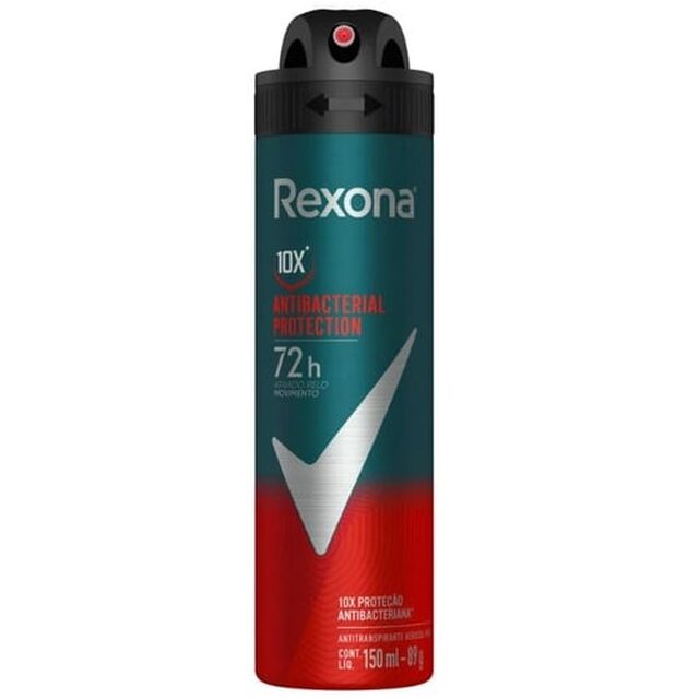 Desodorante Antitranspirante Rexona Men Antibacterial Protection aerossol, 1 unidade com 150mL