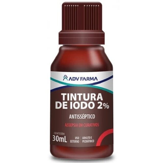 Tintura de Iodo ADV Farma 2%, frasco com 30mL de solução dermatológica