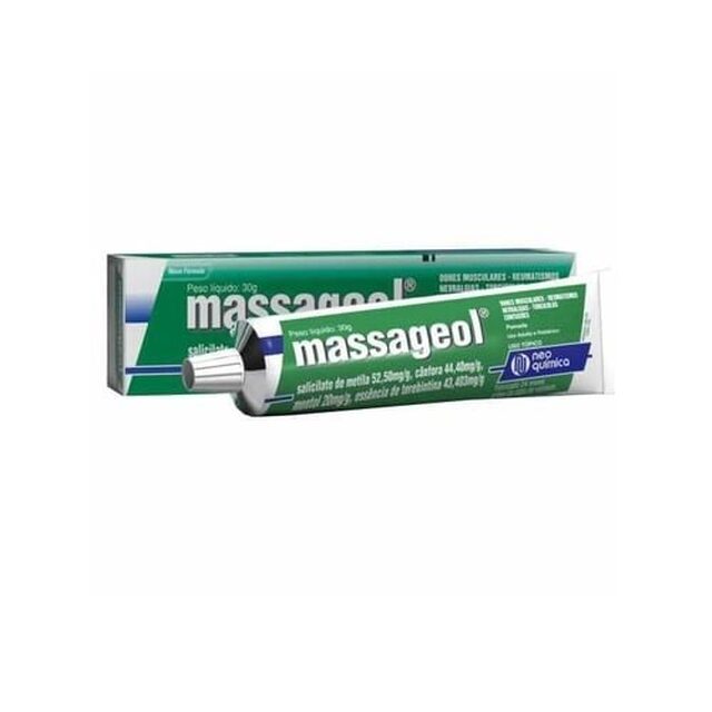 Massageol 52,50mg + 44,40mg + 20mg, bisnaga com 30g de pomada de uso dermatológico
