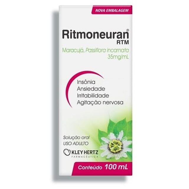 Ritmoneuran RTM 35mg/mL, caixa com 1 frasco com 100mL de solução de uso oral