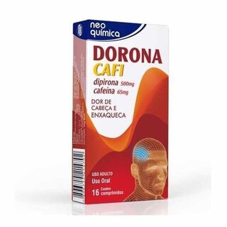 Dorona Cafi 500mg + 65mg, caixa com 16 comprimidos