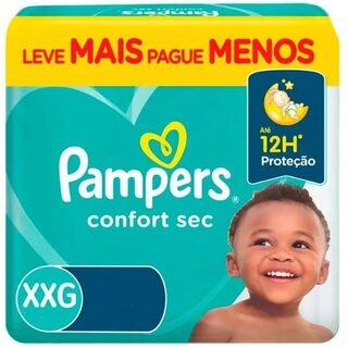 Fralda Pampers Confort Sec XXG, pacote com 56 unidades