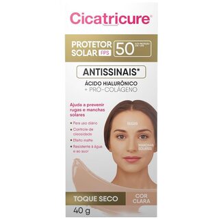 Protetor Solar Cicatricure Antissinais FPS 50, cor clara, 1 unidade com 40g