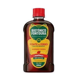 Biotônico Fontoura frasco com 400mL de solução de uso oral, sabor morango