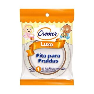 Fita para Fralda Cremer luxo, branca, 1 unidade com 19mm x 20m