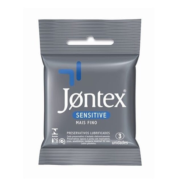 Preservativo Jontex sensitive, pacote com 3 unidades