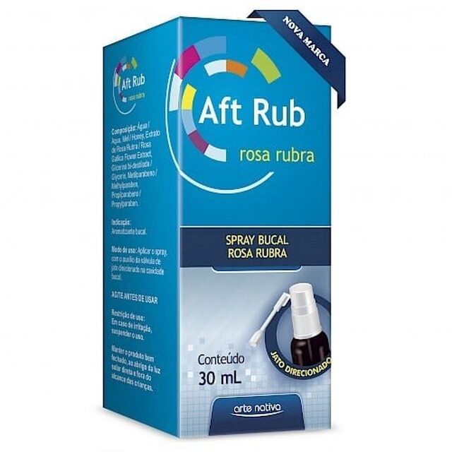 Aft Rub frasco spray com 30mL de solução de uso bucal