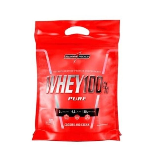 Super Whey 100% Pure cookies and cream, refil com 907g