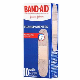 Curativos Band-Aid respirável, transparente com 10 unidades