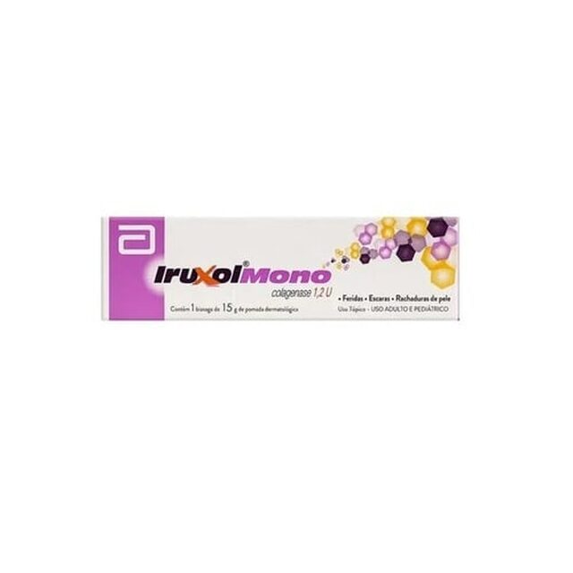 Iruxol Mono 1,2U/g, caixa contendo 1 bisnaga com 15g de pomada de uso dermatológico