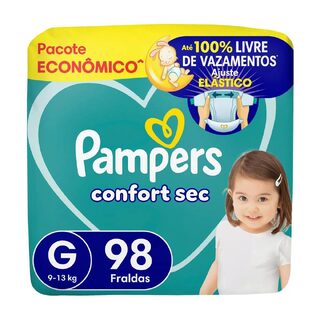 Fralda Pampers Confort Sec G 98 unidades