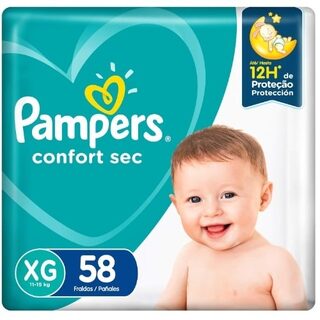 Fralda Pampers Confort Sec XG, pacote com 58 unidades
