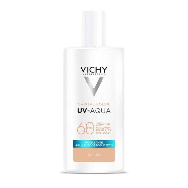 Protetor Solar Facial Vichy UV-Aqua FPS 60 Cor 2.0 Efeito Matte, 40mL