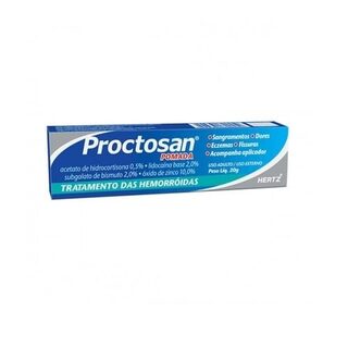 Proctosan 0,5% + 2% + 2% + 10%, caixa com 1 bisnaga com 20g de pomada de uso retal + 1 aplicador