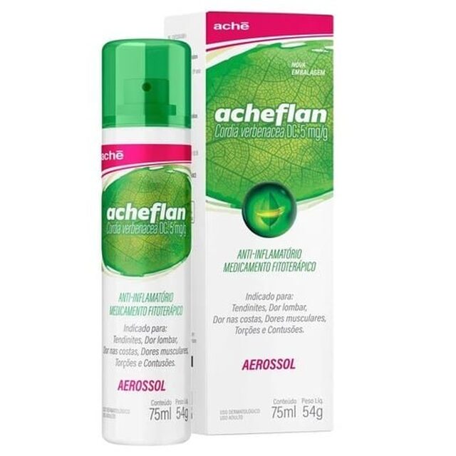 Acheflan 5mg/g, caixa contendo 1 frasco aerossol com 54g de solução de uso dermatológico