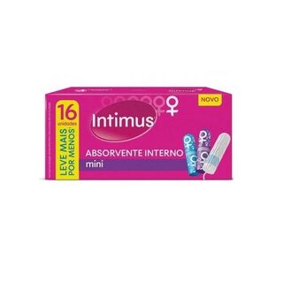 Absorvente Interno Intimus mini com 16 unidades, leve mais por menos