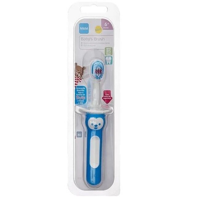 Escova Dental Infantil MAM First Brush 6+ meses, sortida com 1 unidade