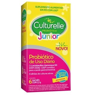Culturelle Probiótico Júnior caixa com 6 sachês com 1,2g de pó de uso oral