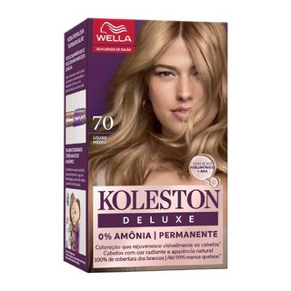 Tintura Permanente Koleston Deluxe 7.0 Louro Médio, kit