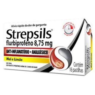 Strepsils 8,75mg, caixa com 24 pastilhas, mel e limão (embalagem múltipla)