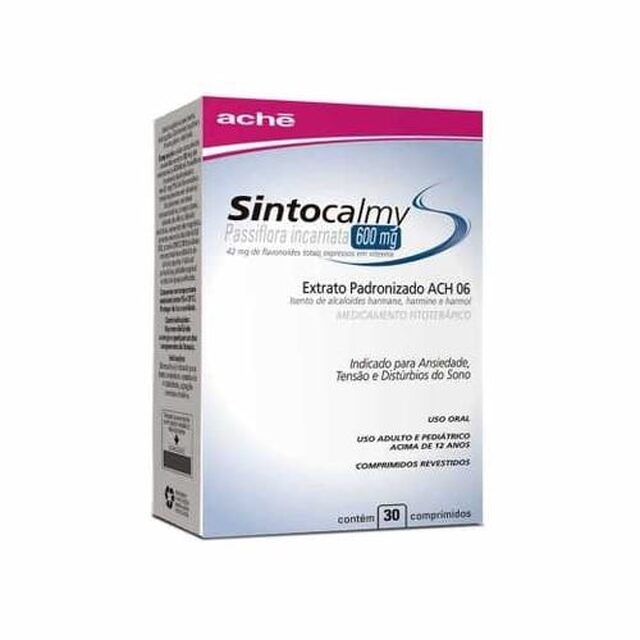 Sintocalmy 600mg, caixa com 30 comprimidos revestidos
