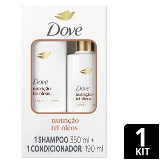 Kit Dove Nutrição + Tri-Óleos Shampoo 350mL + Condicionador 175mL
