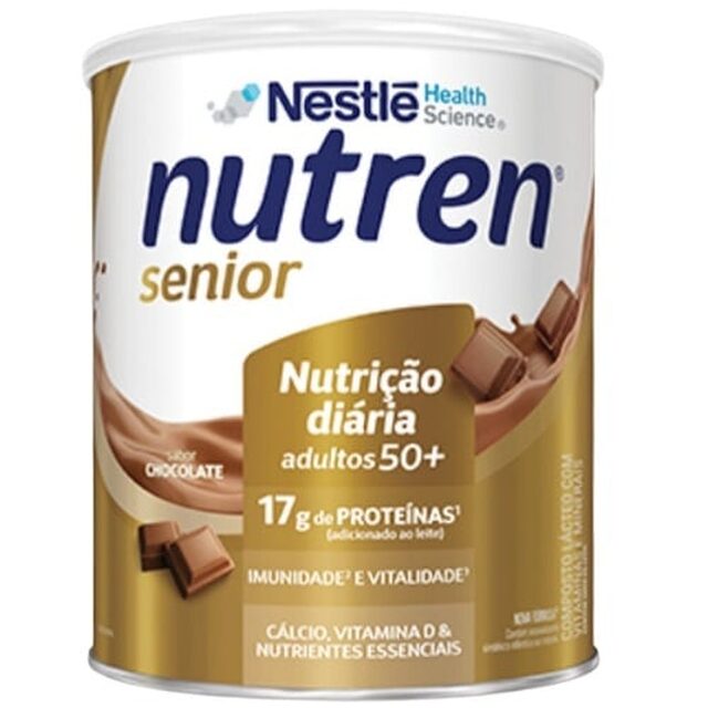 Composto Lácteo Nestlé Nutren Senior 50+ chocolate, lata, 1 unidade com 370g