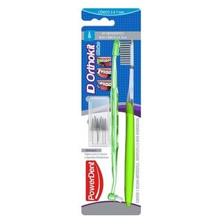 Kit PowerDent ID Orthokit escova ortodôntica + intertufo + refil interdental cônico