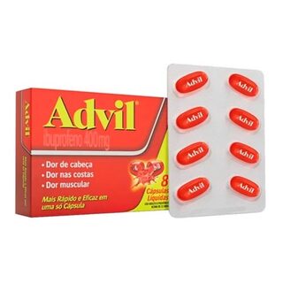 Advil 400mg com 8 cápsulas moles