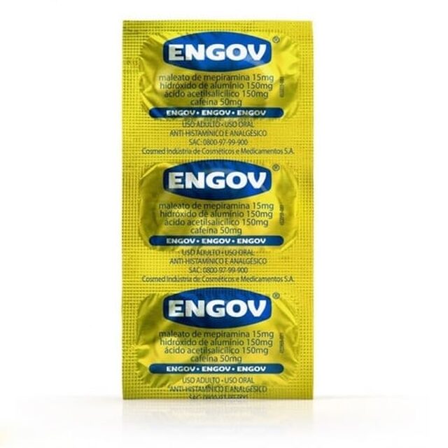 Engov 15mg + 150mg +150mg + 50mg, blíster com 6 comprimidos