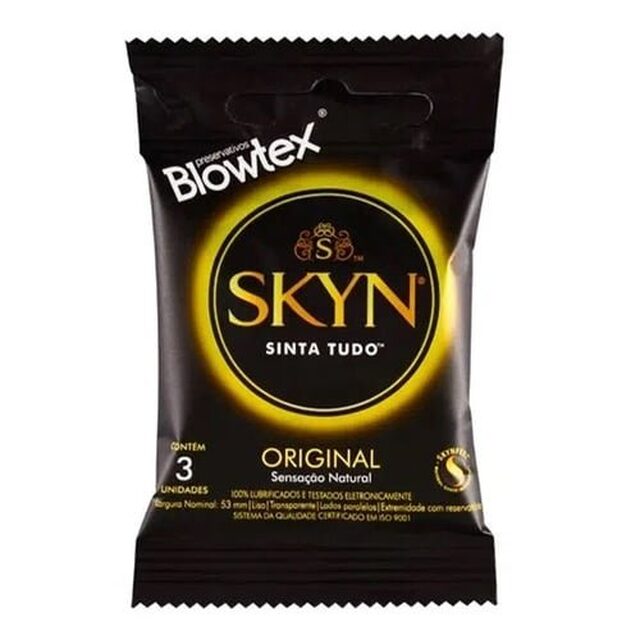 Preservativo Blowtex Skyn Original pacote com 3 unidades