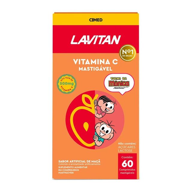 Vitamina C Mastigável Lavitan Maçã 60 Comprimidos