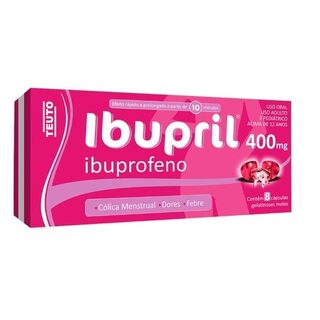 Ibupril 400mg, caixa com 8 cápsulas gelatinosas moles